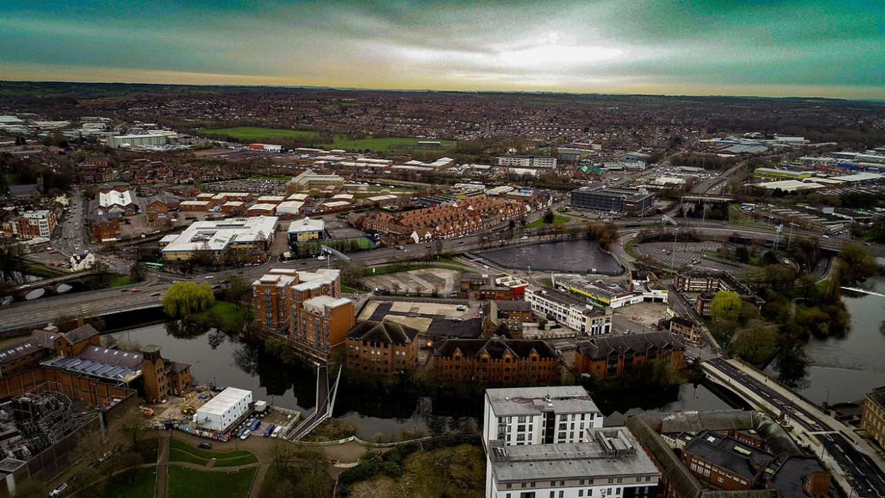 Derby city aerial